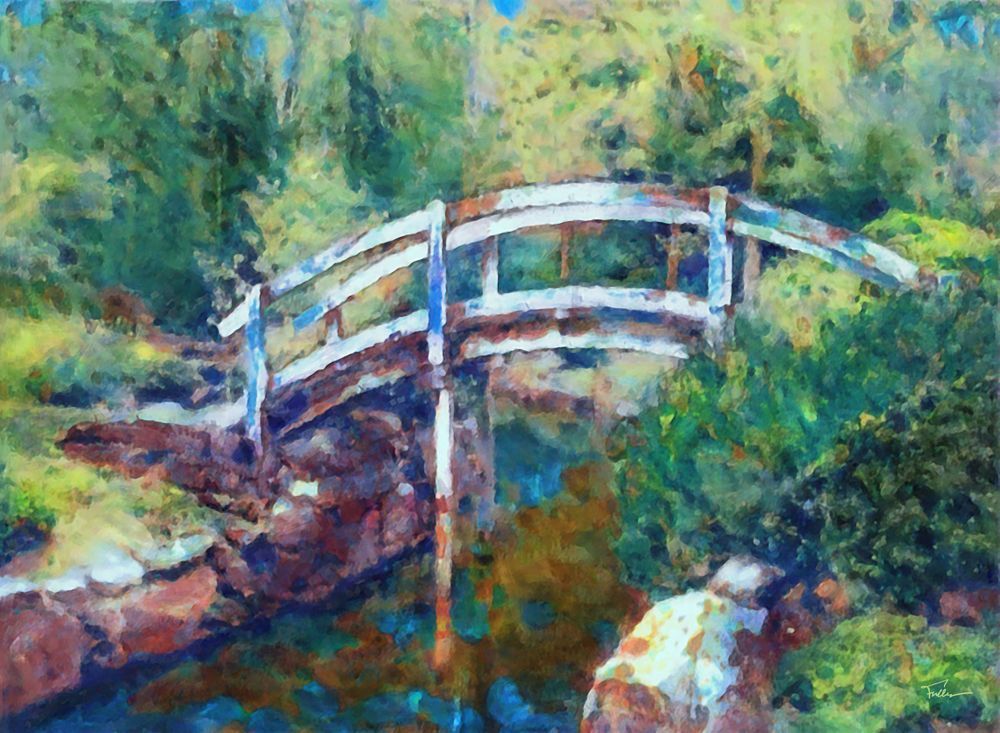 Japanese Footbridge Art | Art of Van Evan Fuller