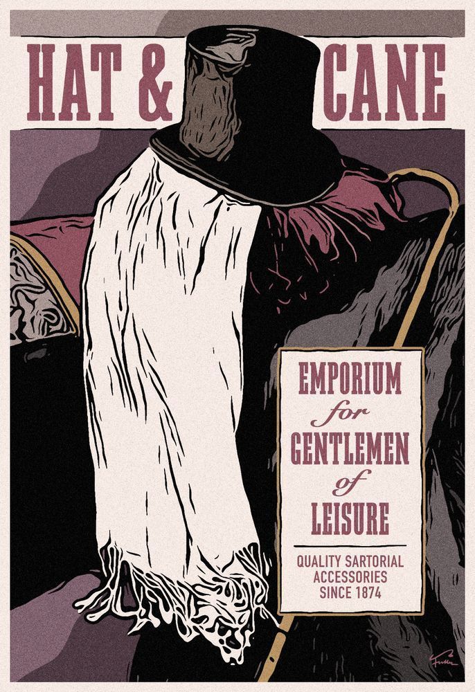 Hat And Cane Art | Art of Van Evan Fuller