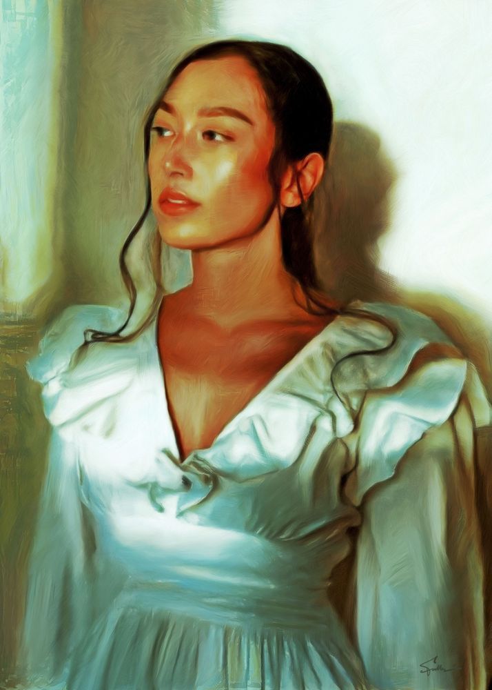 Laney In White, On White Art | Art of Van Evan Fuller