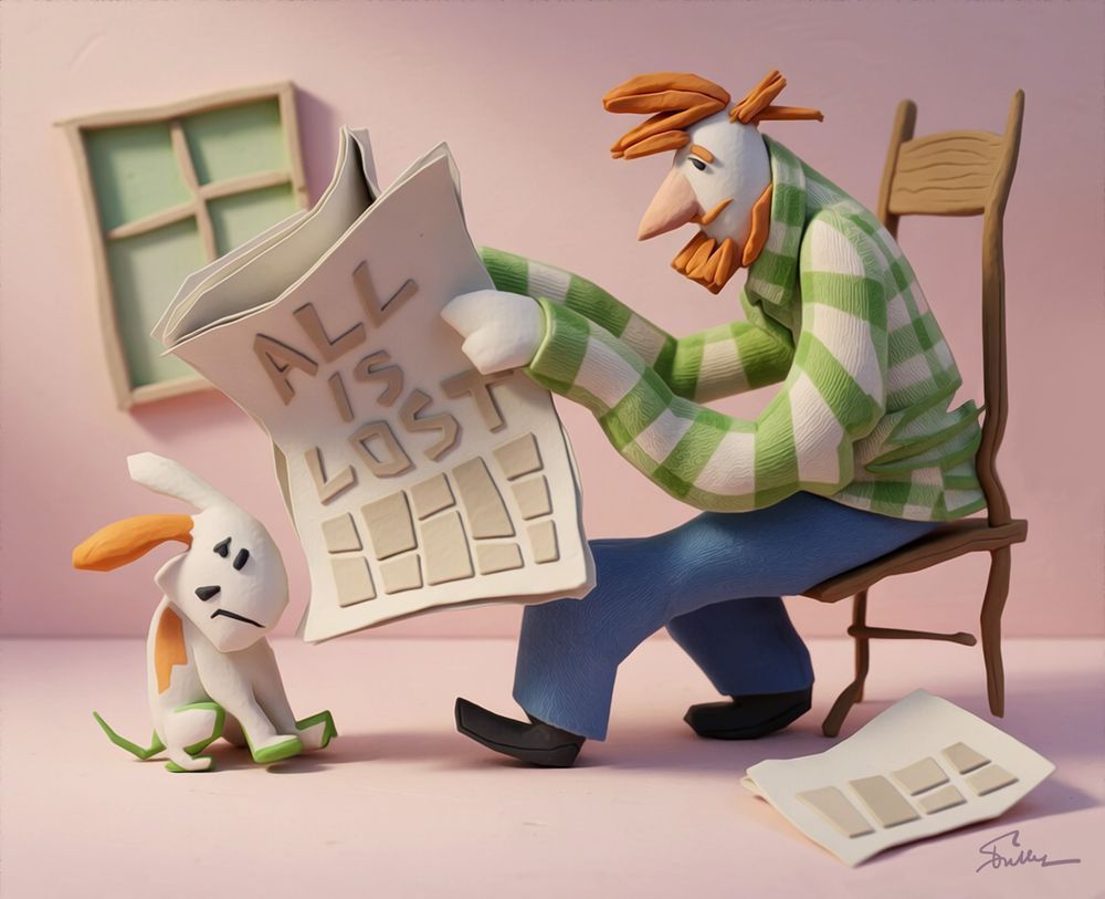 Man Reading A Newspaper 2 Art | Art of Van Evan Fuller