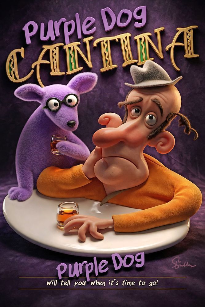 Purple Dog Cantina 2 Art | Art of Van Evan Fuller