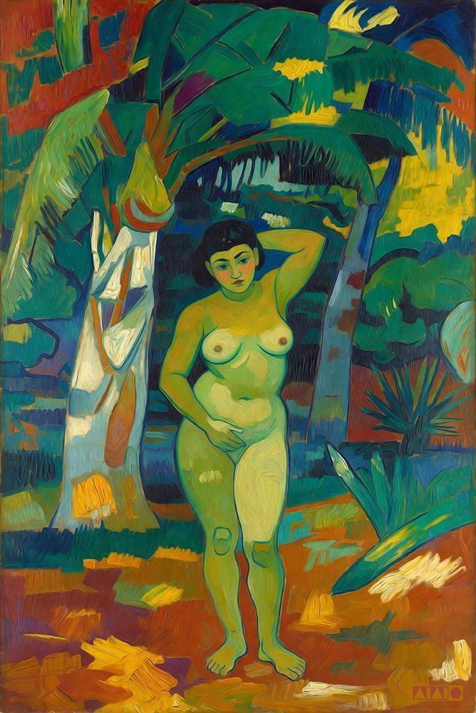 Tahitian Woman In The Manner Of Gauguin Art | Art of Van Evan Fuller