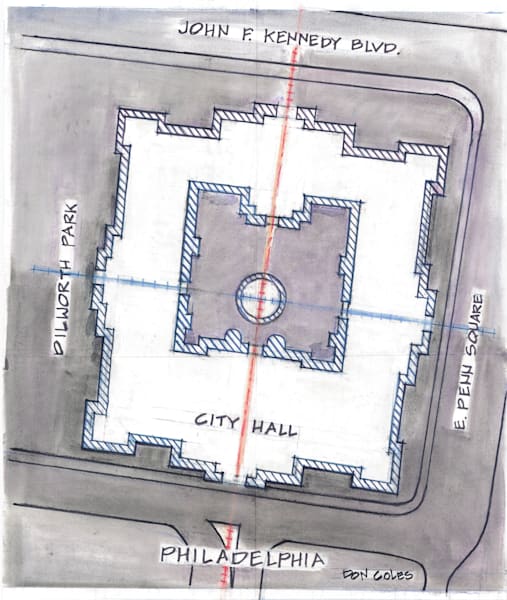 Donald Coles 2 City Hall Phila Pntng Compact Art | Duncole Art
