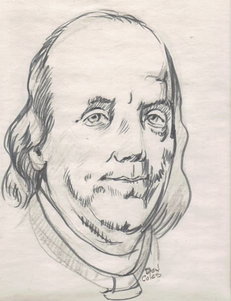 Ben Franklin B&W Portrait Art | Duncole Art