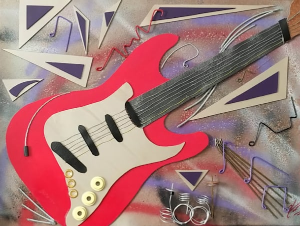 H Updated Red Guitar Art | howiestein