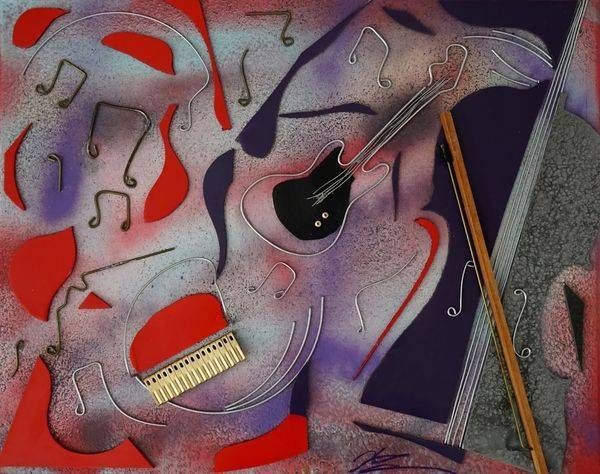 H Art Abstract Guitar Violin Art | howiestein