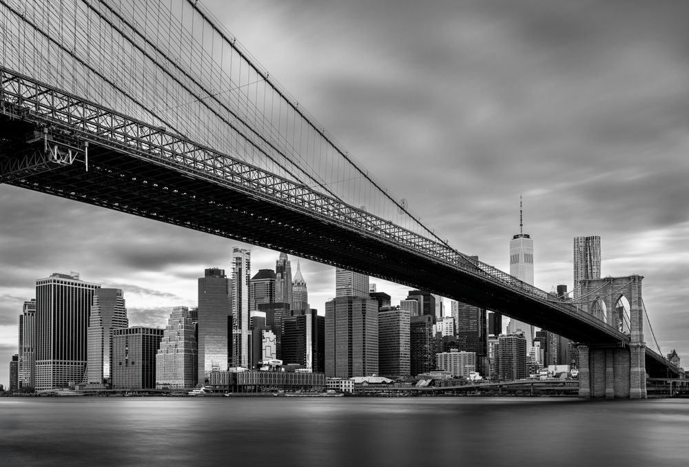 Brooklyn Bridge Black and White Photograph