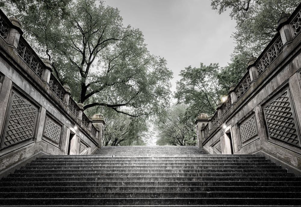 Bethesda Terrace Steps - Monochrome Photography