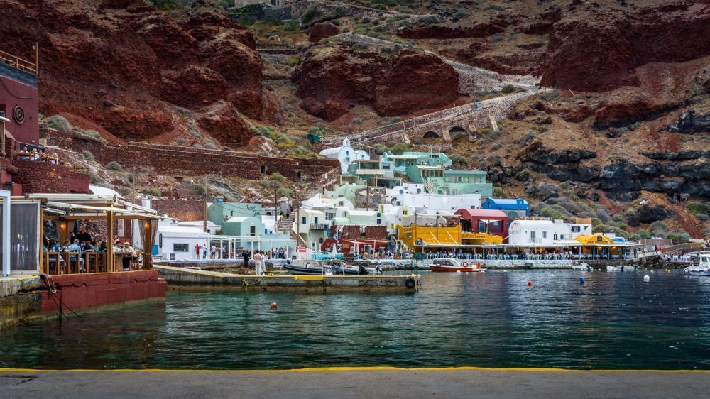 Ammoudi - Vibrant Fishing Village in Santorini Artwork