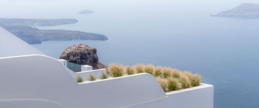 Santorini Morning Calm - Serene Aegean Landscape Art