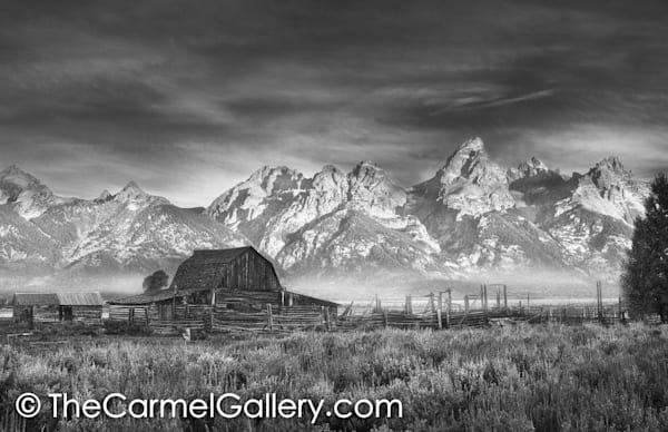 Grand Teton Homesteader Sunrise BW