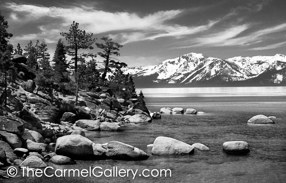 Mount Tallac and Tahoe  BW