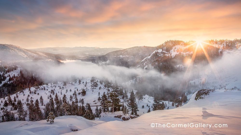 Donner Lake winter overlook Mt Rose