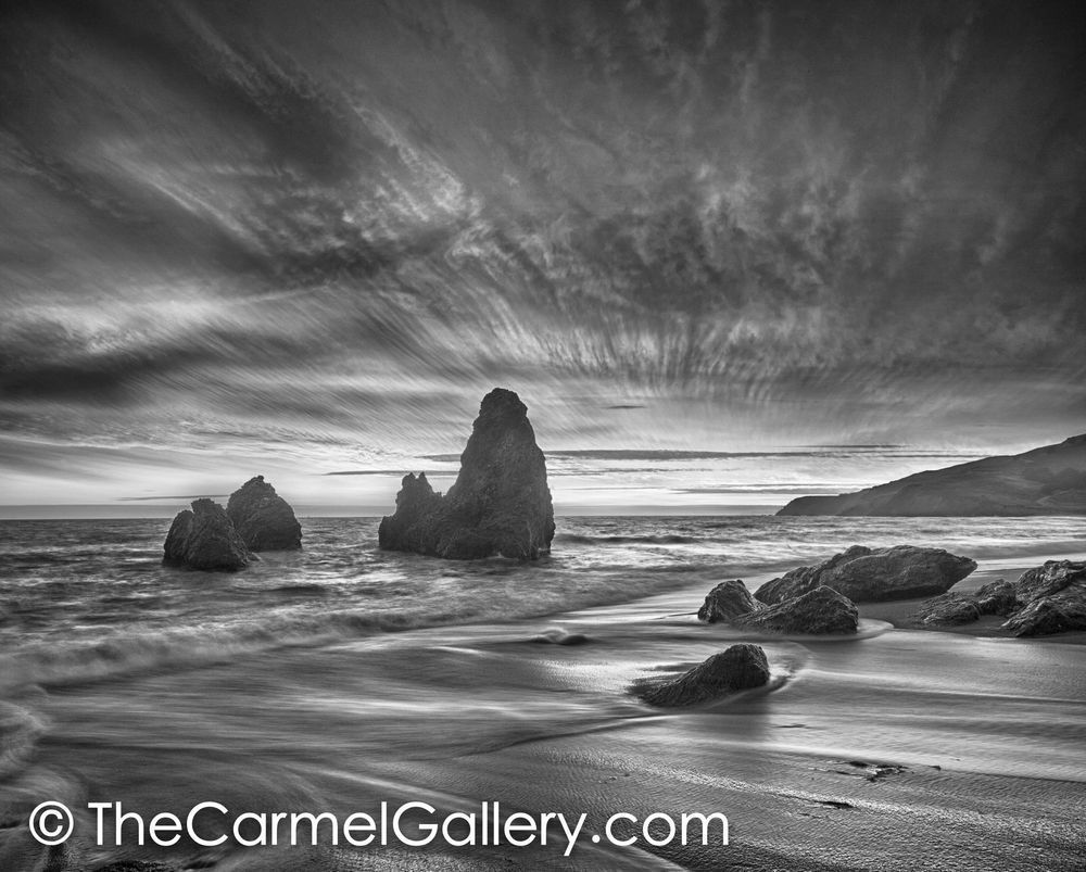 Sea Stacks Marin Headlands BW