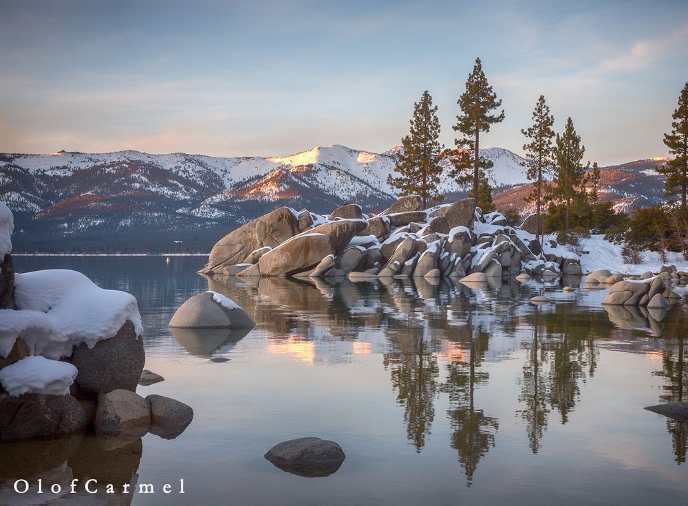 Winter Calm, Sand Harbor | Lake Tahoe fine art photography prints by Olof Carmel, The Carmel Gallery