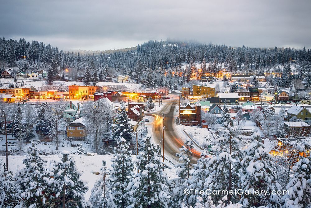 Downtown Truckee California Winter Lights