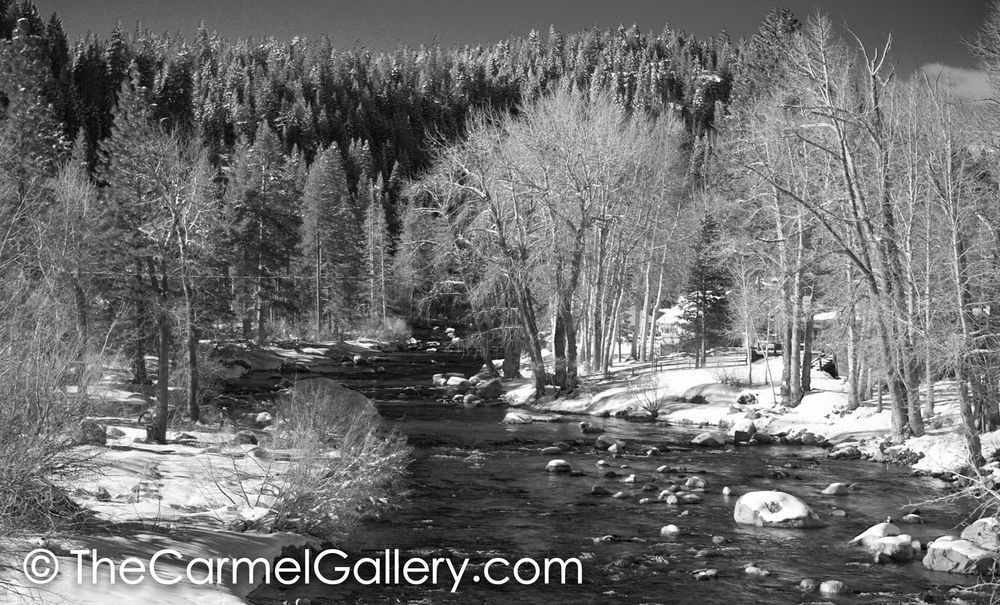 Winter View Truckee River BW
