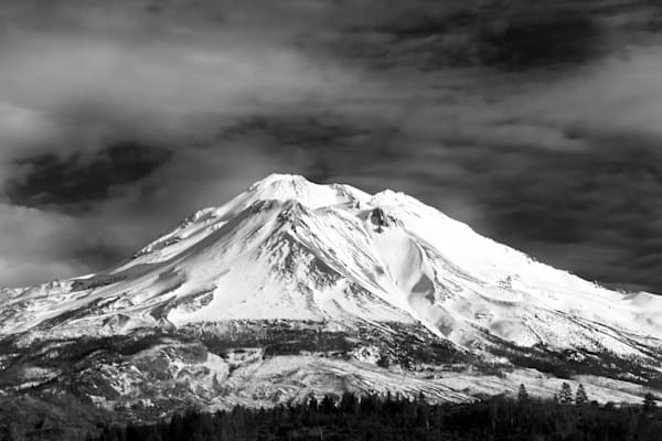 The Listening Mountain – Mount Shasta Black and White Print | Janie Lynn Fine Art