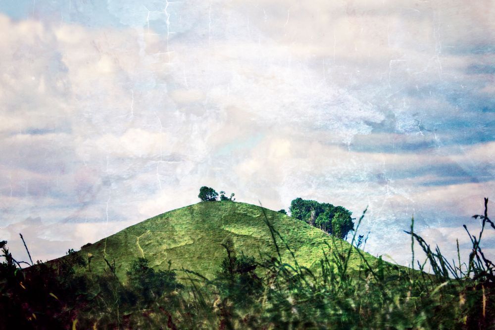 Quaint Hill Storybook Style Art Work