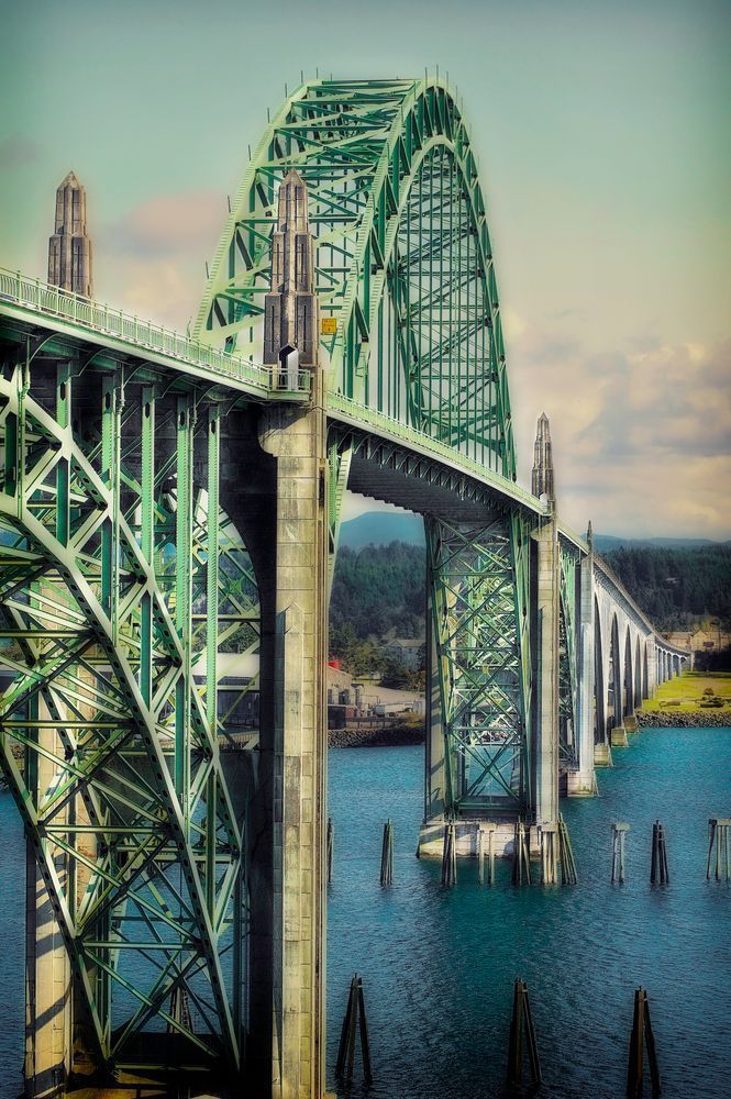 Crossing Back: Newport Bridge, Oregon – Fine Art Photography by Janie Lynn