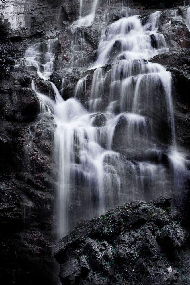 A Timeless Black and White Waterfall Photograph from Montana
