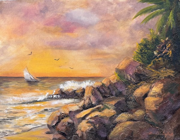 Along the shoreline