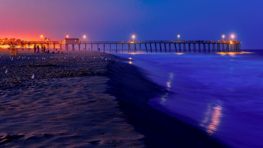 Ocean City Md Pier At Night Photography Art | Kasdenphotography.art