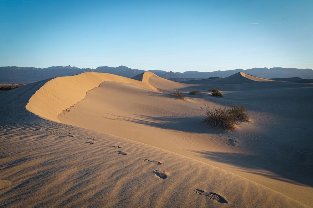 Death Valley Dunes With Footprints Photography Art | Kasdenphotography.art