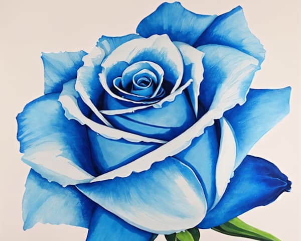 Blue Rose Watercolor