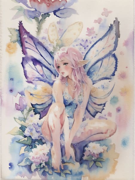 Shy Fairy Watercolor