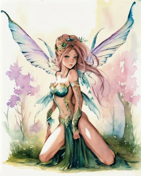 Posing Fairy Watercolor