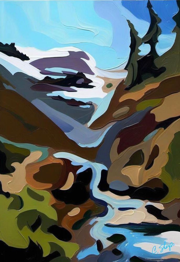 Glacier Park Waterfall Art | csharp art