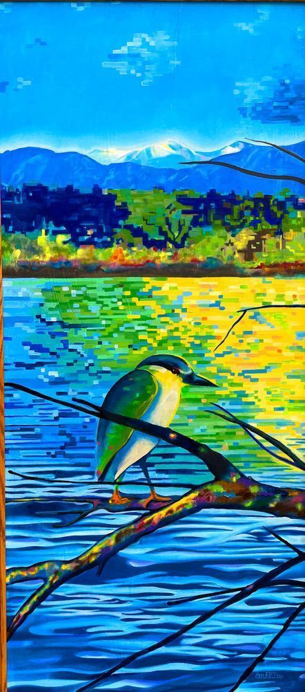 Electric Blue Heron No. 1 Art | Carrie Martin Studio