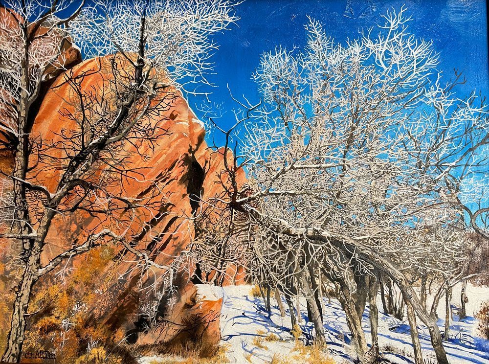 Red Rocks And White Lace Art | Carrie Martin Studio