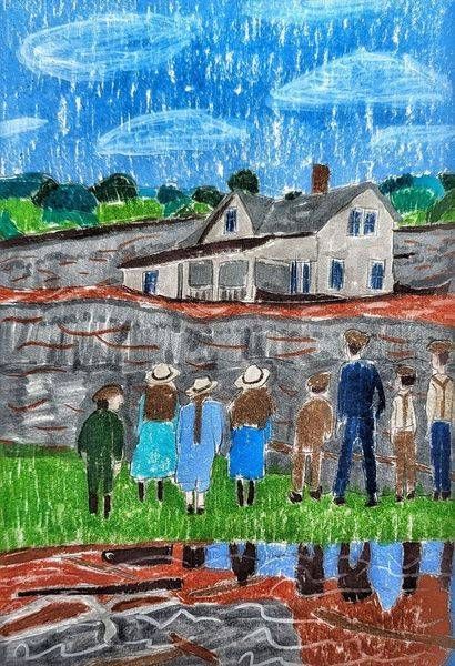 The Kansas River Flood of 1903 | Historical Mixed Media Artwork by Justyn Simon