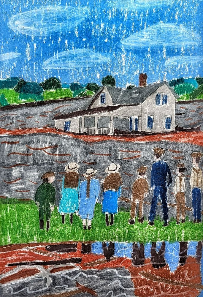 The Kansas River Flood of 1903 | Historical Mixed Media Artwork by Justyn Simon
