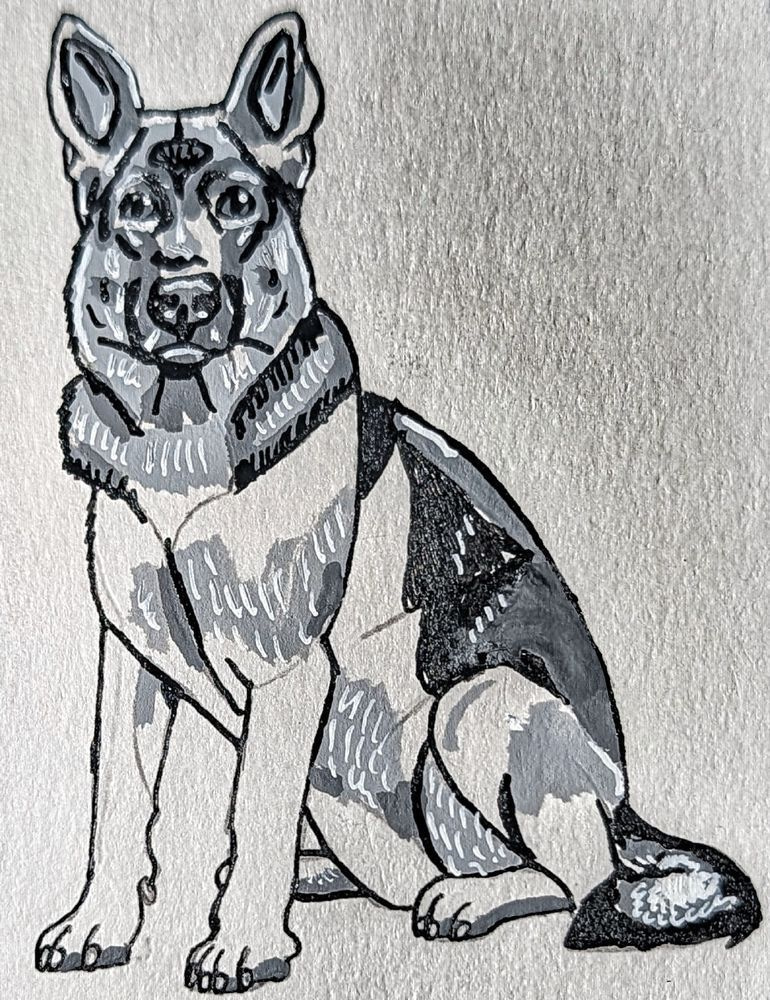 German Shepherd Art Print – Inktober 2026