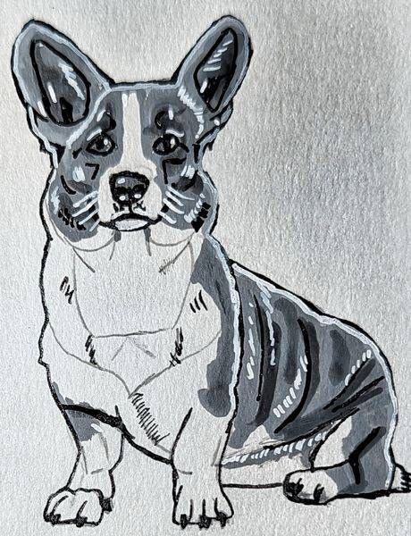 Cardigan Welsh Corgi Art Print | Inktober 2026 | The Artistic Shepherd