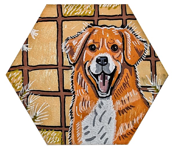 Golden Harvest Toller – Tolling Retriever Wheat Hex Art Print