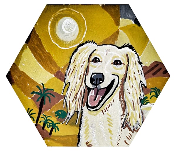Saluki Desert Hex Art Print | Settlers of Catan Dog Art | The Artistic Shepherd