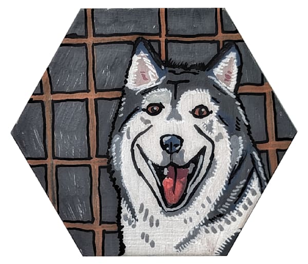 Alaskan Malamute Ore Hex Art Print | Stoneforge Malamute by Justyn Simon