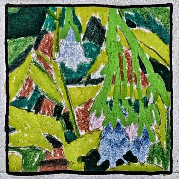 Bluebells Miniature Study – Botanical Mixed Media Artwork by Justyn Simon