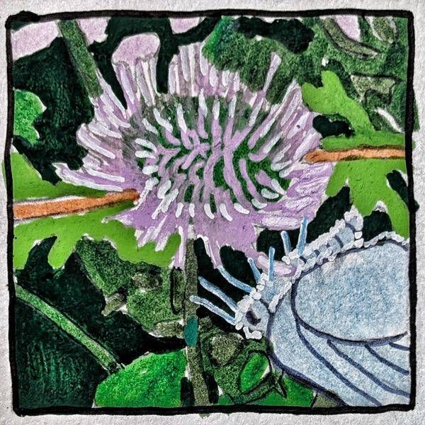 Clover Bloom Miniature Study – Botanical Clover Flower Artwork by Justyn Simon