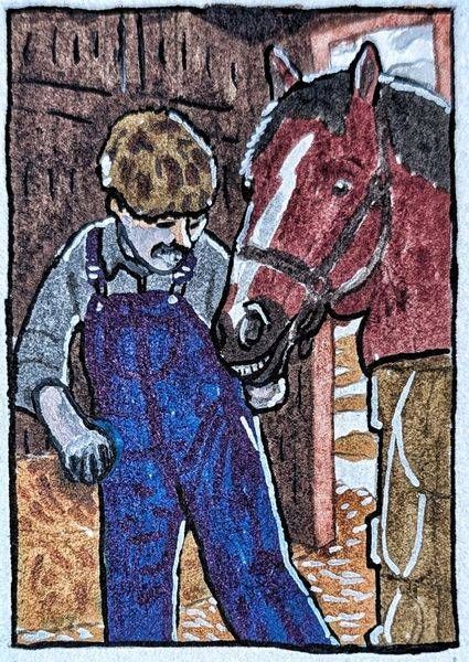 Earl Meets Barney | Earl Dewey Fisher Horse Art Print