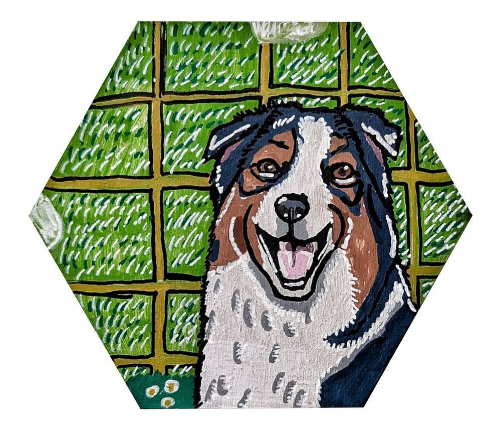 Australian Shepherd Sheep Hex Catan Art Print – Pasture Resource Tile