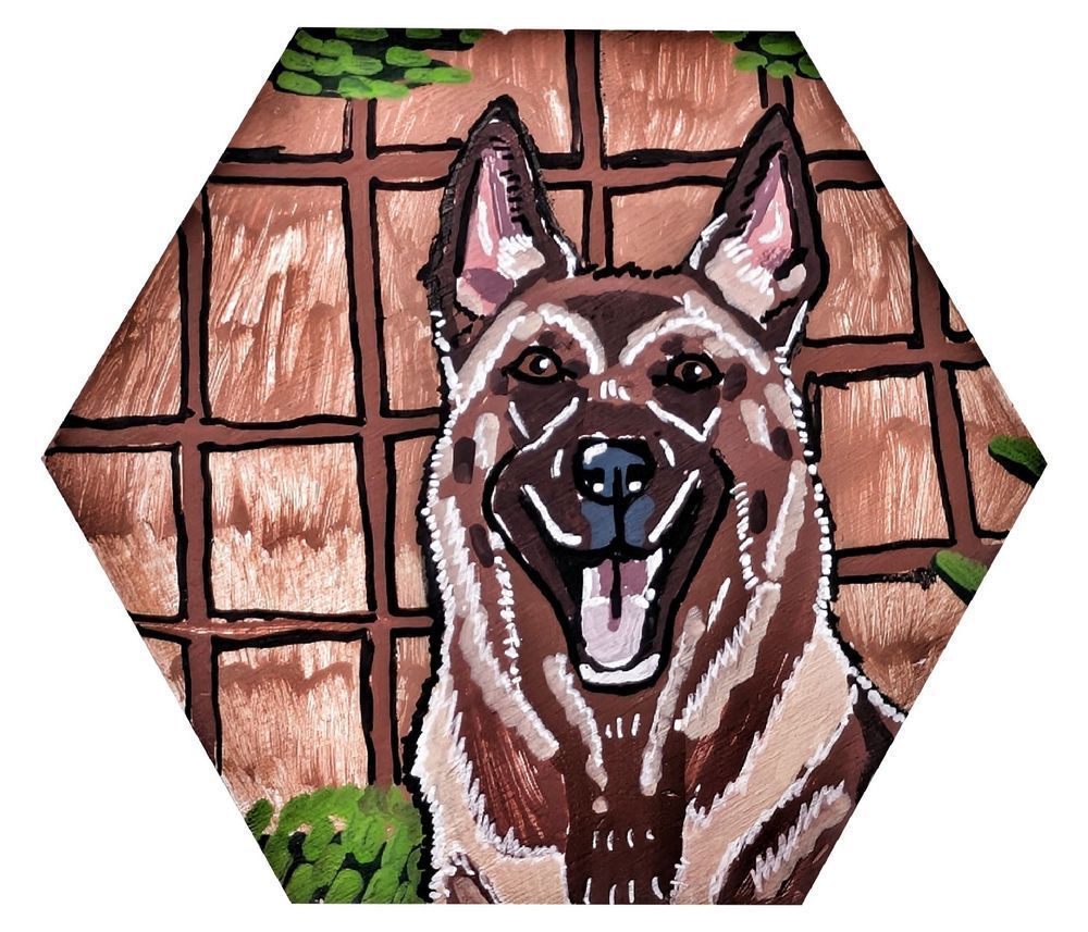 Belgian Malinois Forest Catan Hex Art Print | Forestbound Sentinel