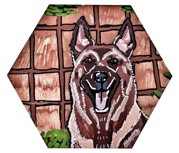 Belgian Malinois Forest Catan Hex Art Print | Forestbound Sentinel