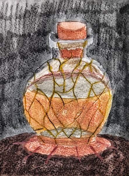 Glass Cannon Brew Potion Art | Barker’s of Ruin Quad Damage Illustration