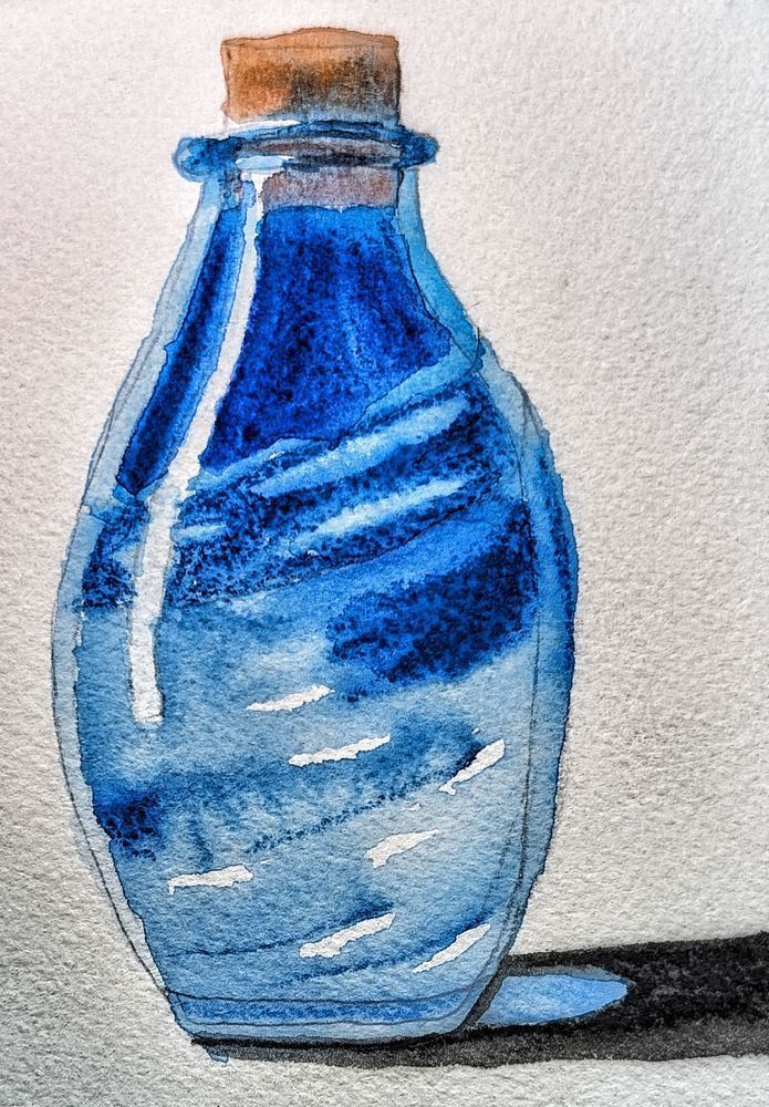 Quicksilver Bluebolt Potion Art Print | Fantasy Watercolor Loot Illustration