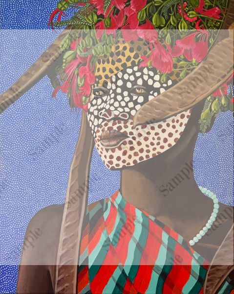 Suri Woman Blue Art | Art by Dayle